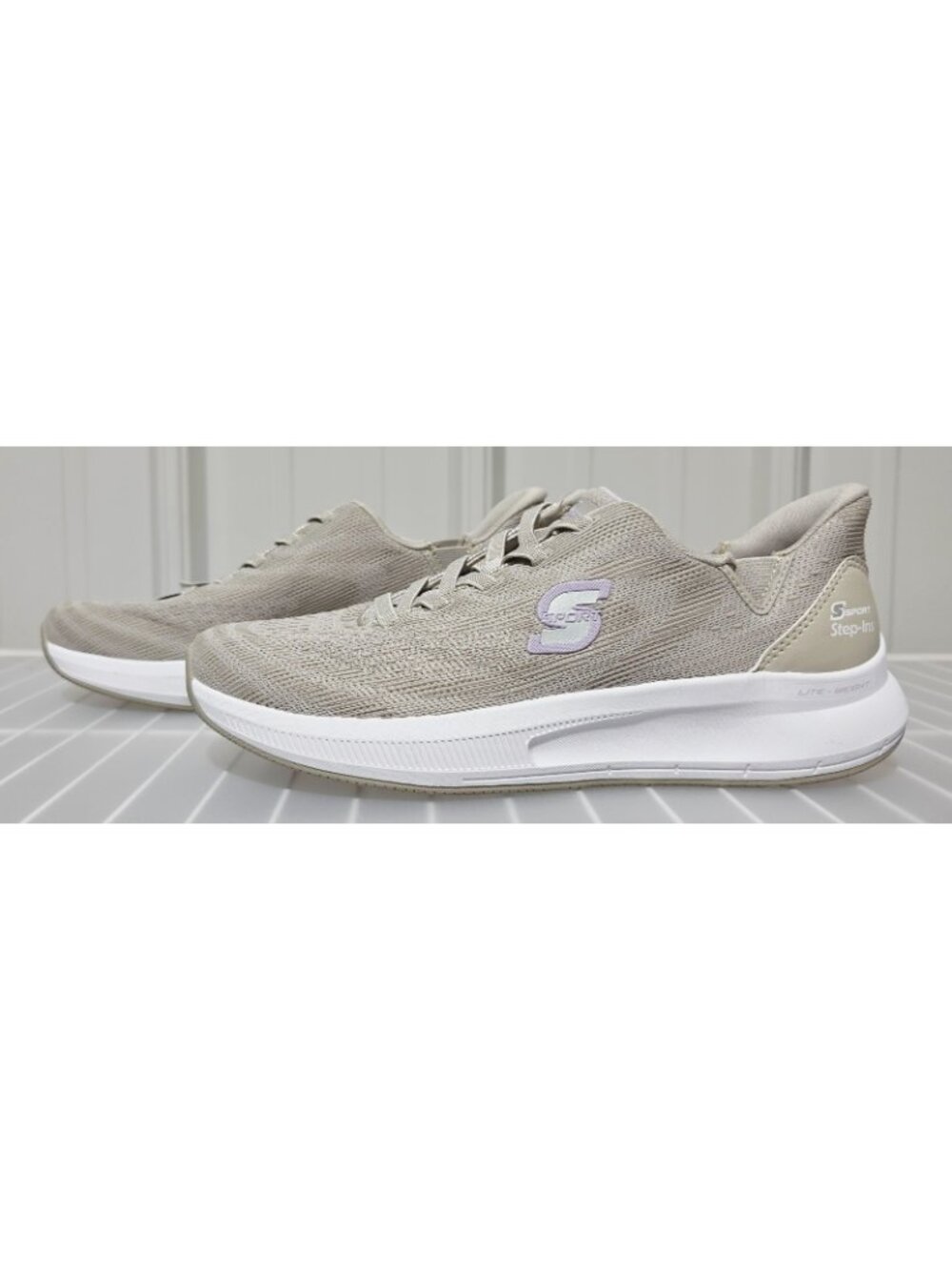 Skechers S Sport Step-Ins Tairyn Taupe Athletic Sneakers -- Women's 7.5 NWOT - Picture 2 of 6